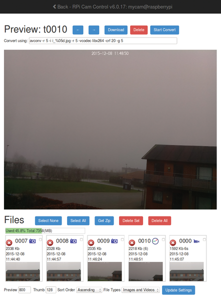 raspberry pi timelapse webcam