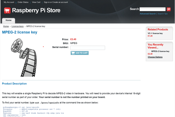 Raspberry Pi Mpeg2 Key Generator